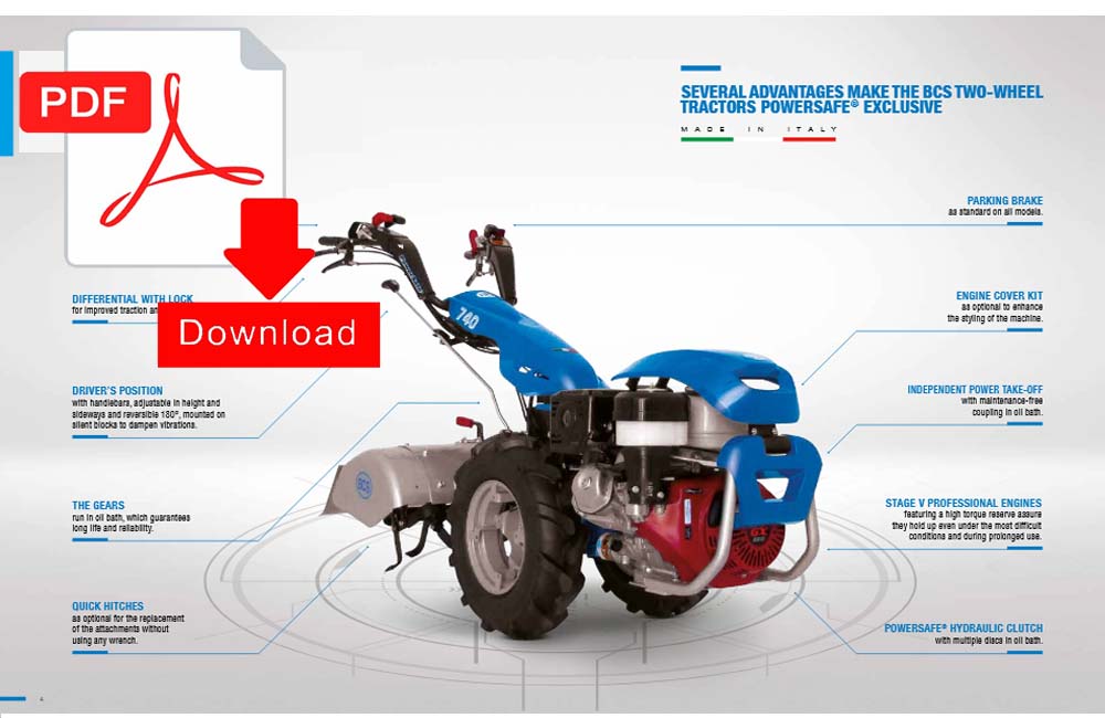 Download BCS Two Wheel Tractors Power Safe Pdf Manual.